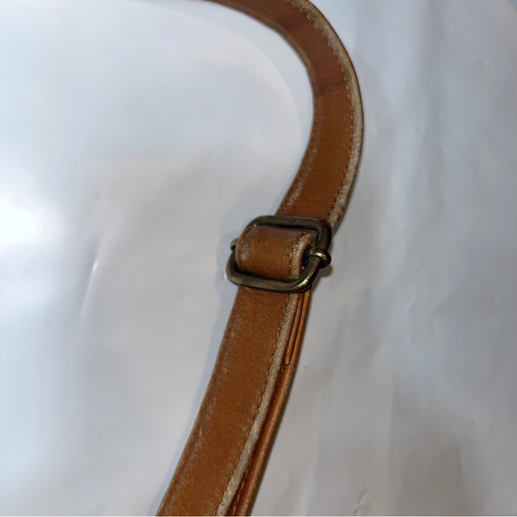 Le Donne Crossbody TAN camel crossbody Bag Purse Brown Leather Boho zip up boho - Picture 9 of 16